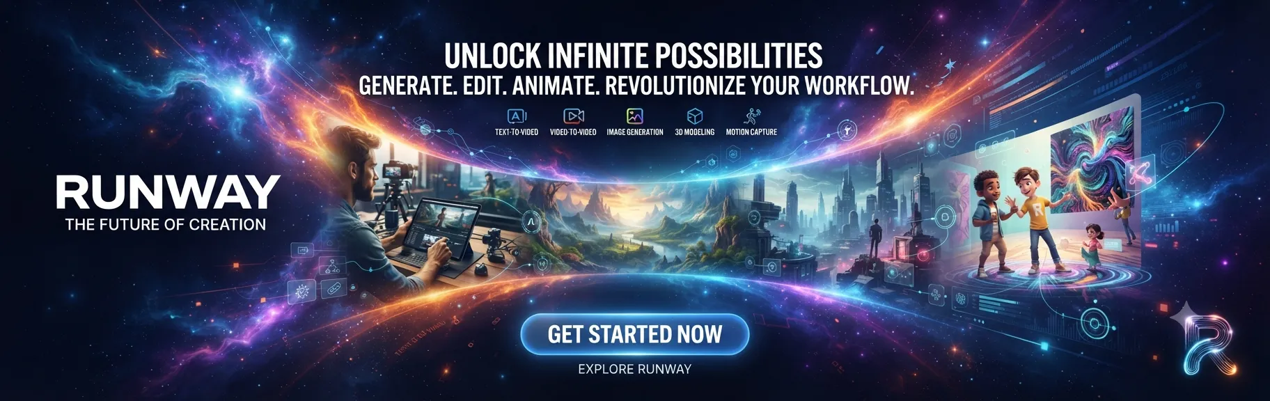 Runway Gen-4.5 – AI Video Generator for Cinematic Content Banner
